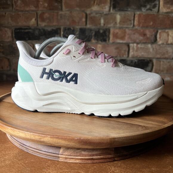 Hoka Arahi 8 Womens 6.5 Rose Cream Alabaster Max Cushion Running Sneakers Shoes - Picture 9 of 16
